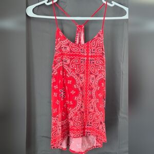 No Boundaries Red Paisley Tank Top